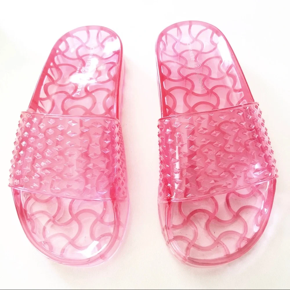 NEW Chinese Laundry Pink Jelly Pool Slide Sandals 7